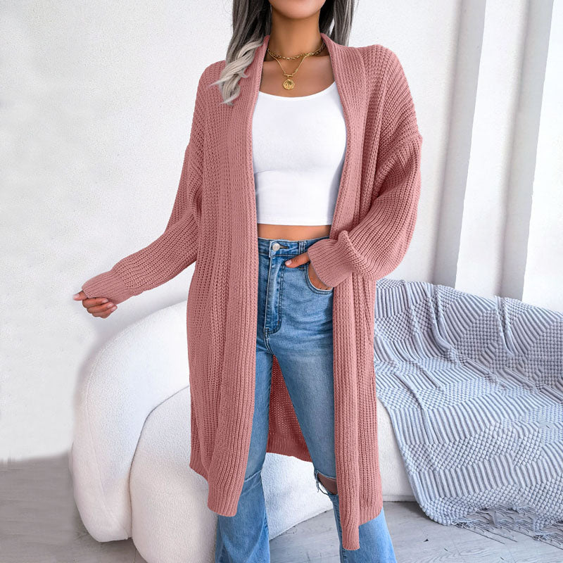 Drune | Einfarbige Strickjacke Für Elegante Outfits