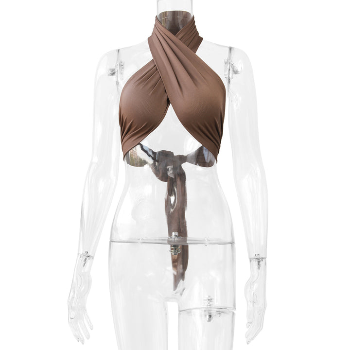 Damen Figurumspielendes Wickeloberteil mit raffiniertem Halterdesign Drune