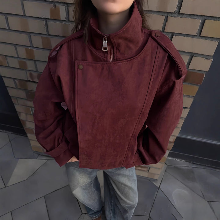 Damen modische Steppjacke mit hohem Kragen und seitlichen Taschen Drune