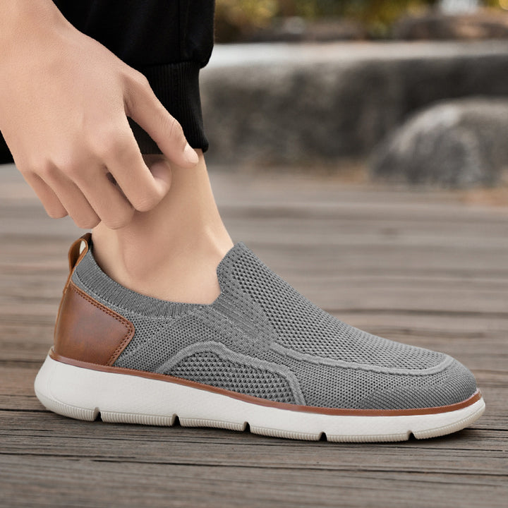 Herren nan atmungsaktiver Strickslipper mit elastischem Einstieg und stoßdämpfender EVA-Sohle Drune