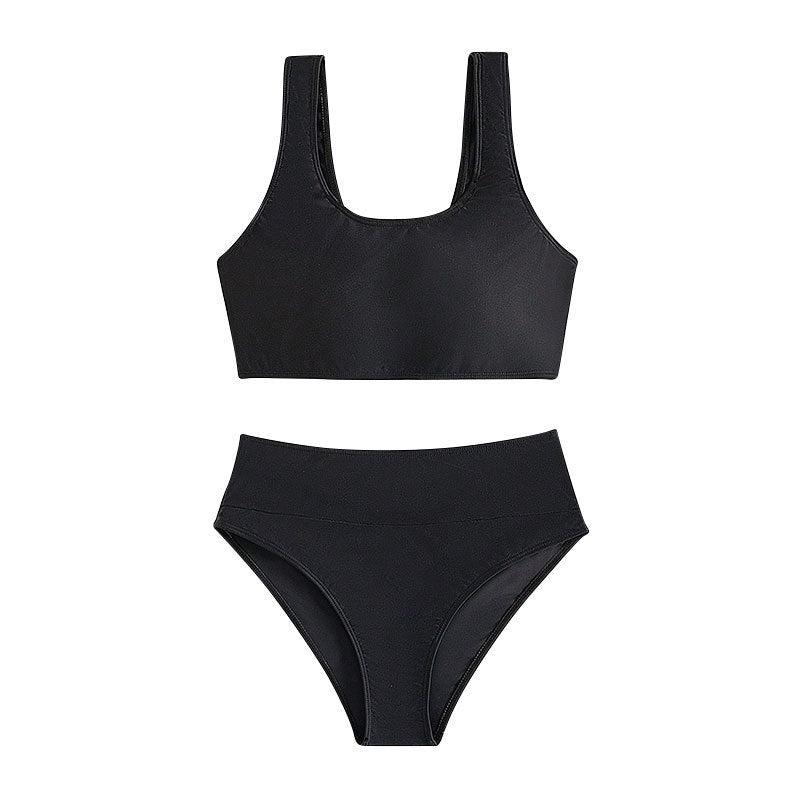 Damen Sport-Bikini mit hochtailliertem Slip und breiten Trägern Drune