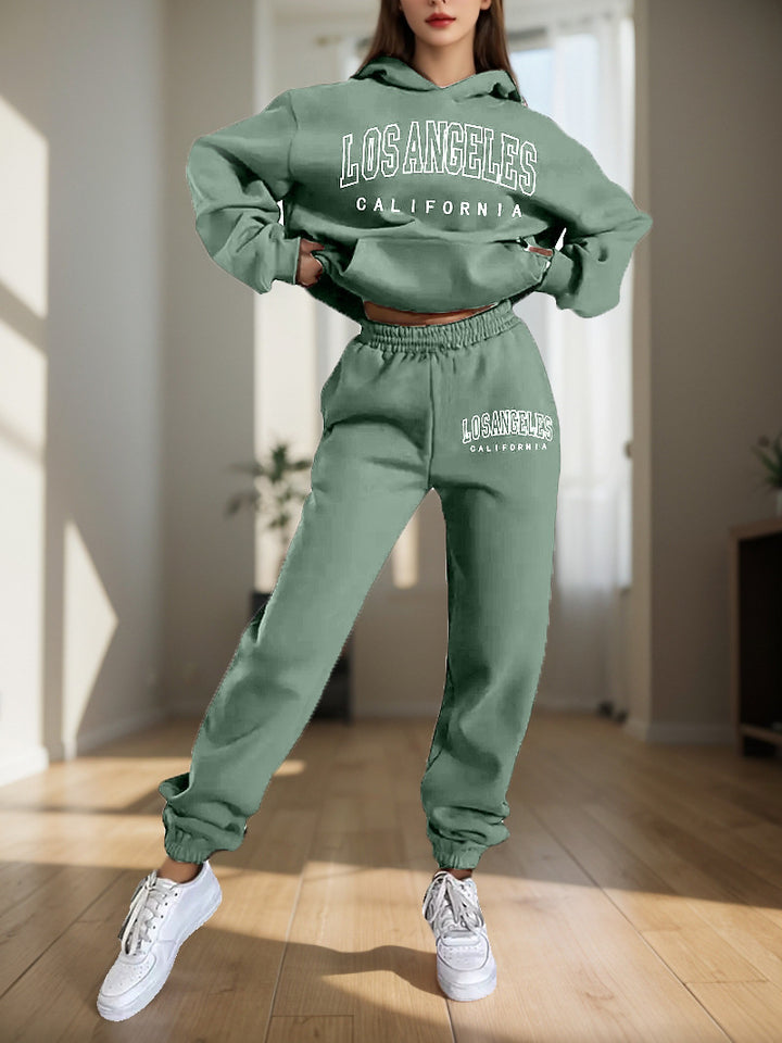 Damen Freizeit Hoodie und Jogginghose Set Drune