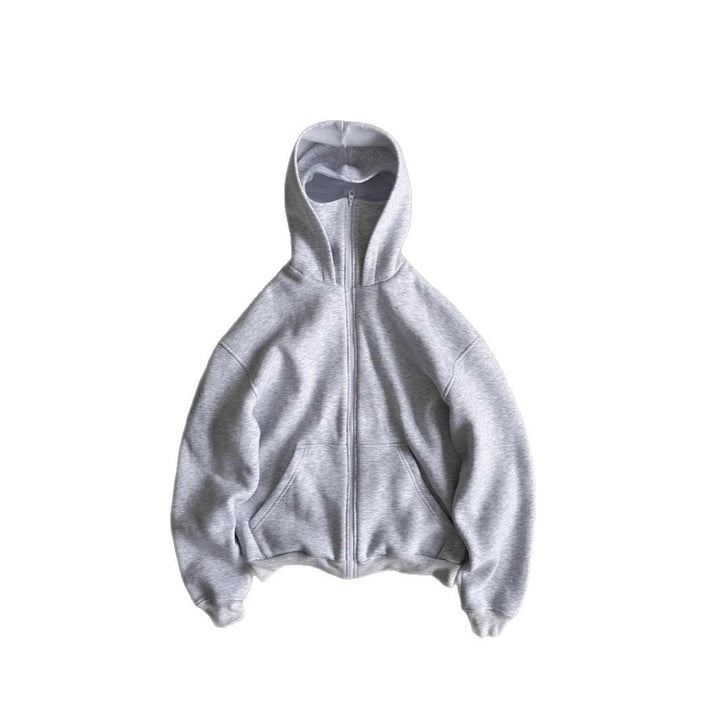 Damen Oversized Kapuzenjacke mit Reißverschluss und Kängurutaschen Drune