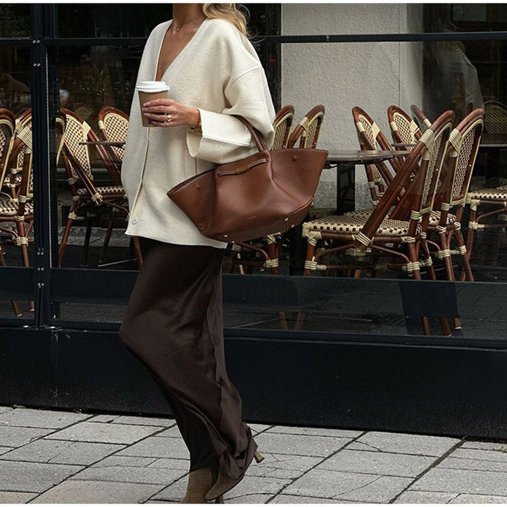 Damen elegante Handtasche im minimalistischen Design mit hochwertiger Lederverarbeitung Drune