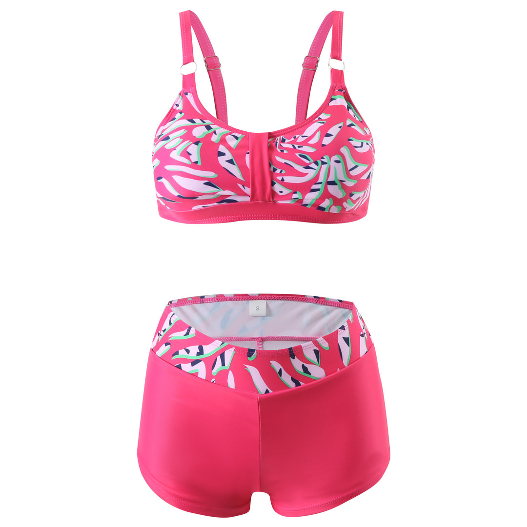 Damen nan sportliches Bikini-Set mit stützendem Bustier-Top und figurformenden Badeshorts Drune