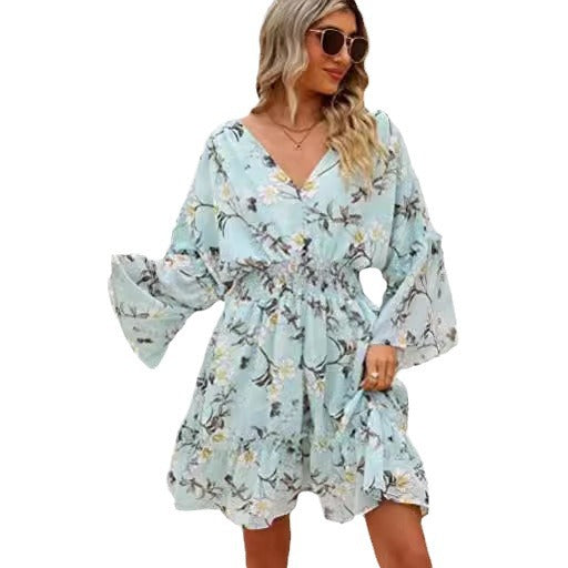 Damen Freizeitkleid mit luftiger Silhouette und floralem Design Drune