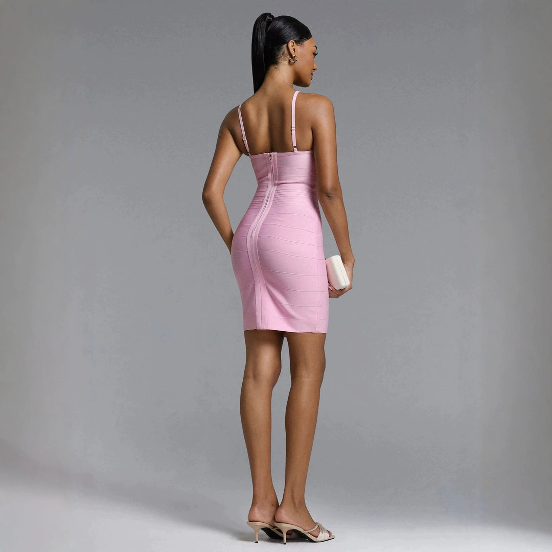 Damen Figurbetontes Minikleid mit feinen Trägern Drune