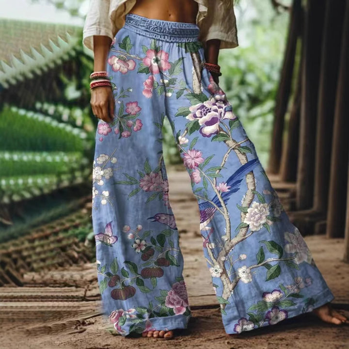 Damen Weite Palazzohosen mit floralem Druck Drune
