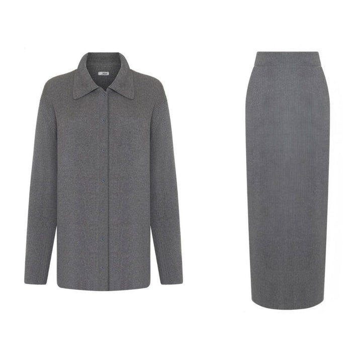 Damen Langer Strickmantel mit Taschen und offener Front Drune