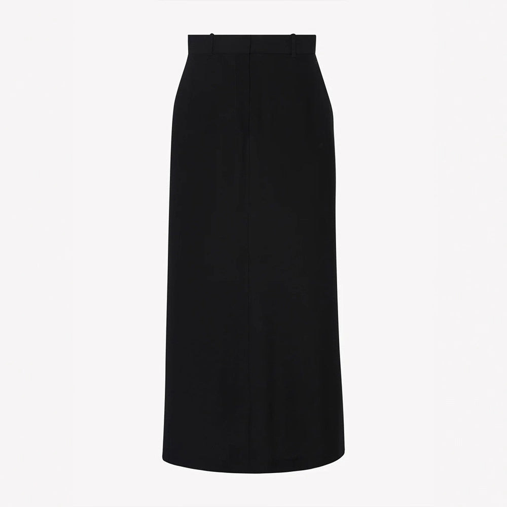 Damen Eleganter Maxirock mit hohem Bund und seitlichen Taschen Drune