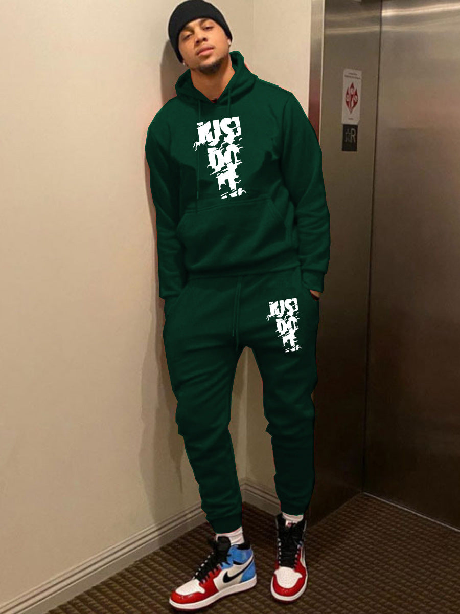 Damen Sportliches Hoodie- und Jogginghose-Set mit modernem Logo-Design Drune
