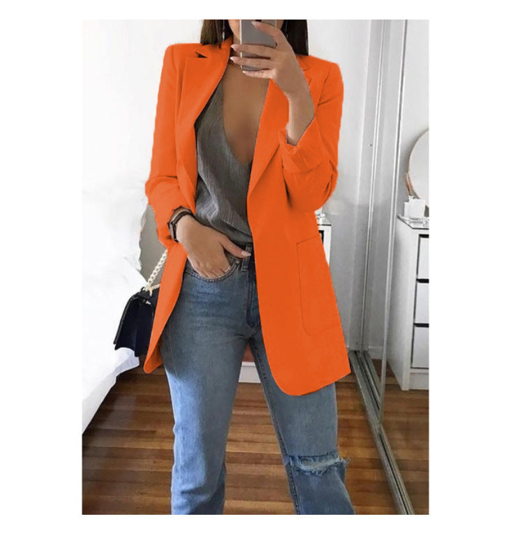 Damen eleganter Blazer mit tailliertem Schnitt und praktischen Taschen Drune