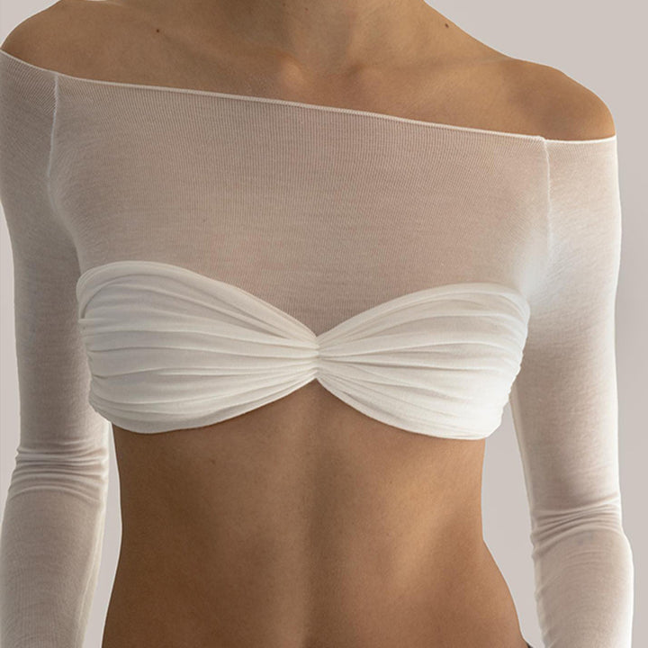 Damen Off-Shoulder Oberteil mit gerafftem Design Drune