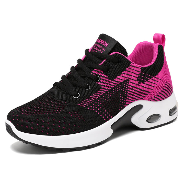 Damen nan sportive Strick-Sneaker mit stoßdämpfender Air-Unit, ergonomischer Komfortsohle und elastischer Schnürung Drune