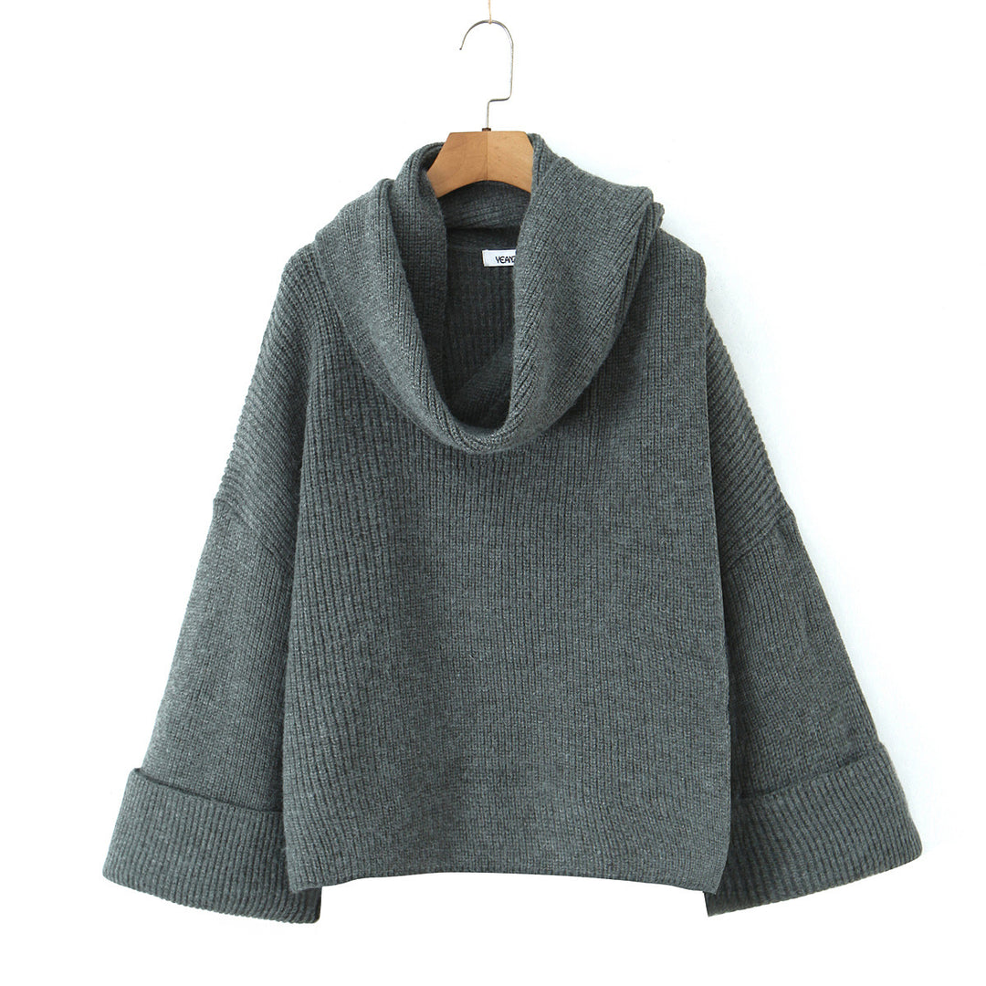 Damen Grobstrickpullover mit schickem Cowl-Neck Drune