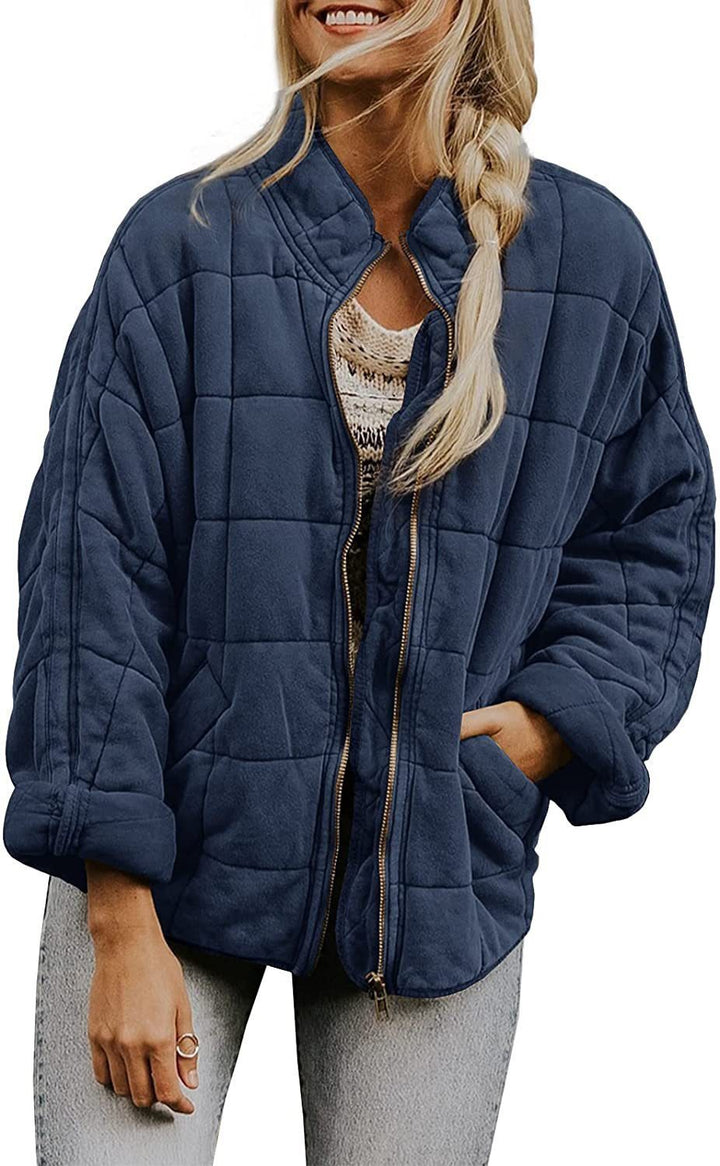 Damen Steppjacke mit hochschließendem Kragen und praktischen Tasche Drune