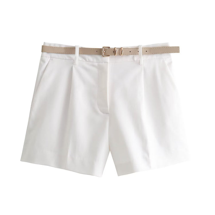 Damen elegante Shorts mit praktischem Gürtel Drune