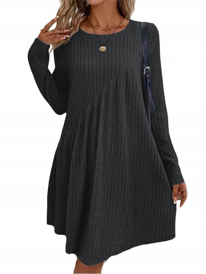 Damen lässiges Ripp-Kleid mit asymmetrischem Design Drune