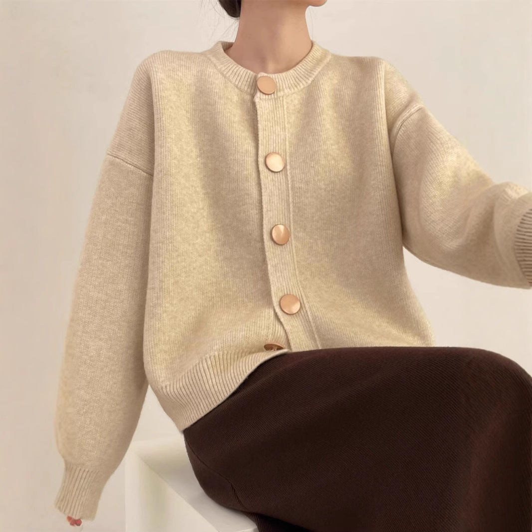 Damen Strickjacke mit komfortablem Schnitt und eleganten Knopfdetails Drune