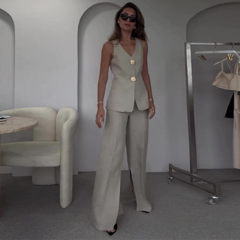 Damen Elegantes Zweiteiliges Blazer-Set mit femininer Silhouette und modischen Details Drune