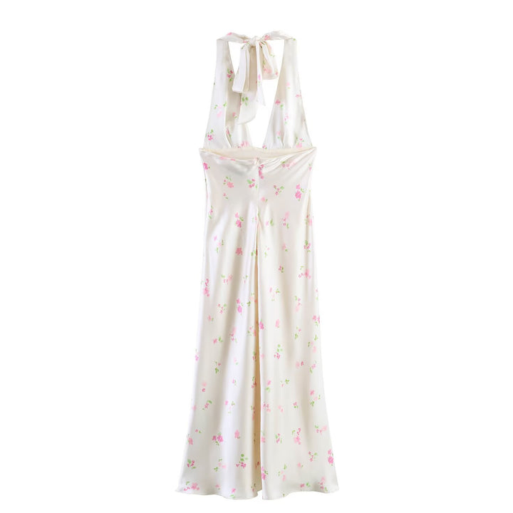 Damen Maxikleid mit feinen Rüschen und floralem Design Drune