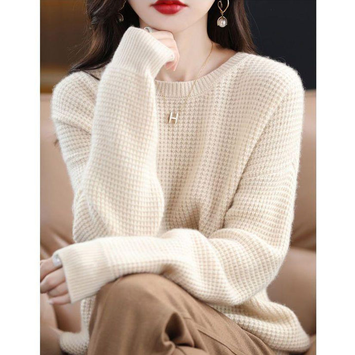 Damen lässiger und warmer Pullover aus noblem Strick Drune