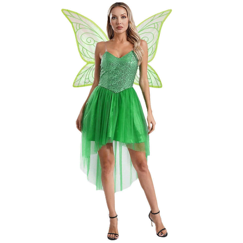 Damen Kostümkleid mit schimmerndem Tüllrock und filigranen Flügeln Drune
