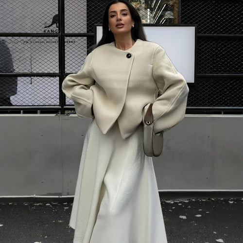 Damen Modische Oversized-Jacke mit strukturiertem Design Drune