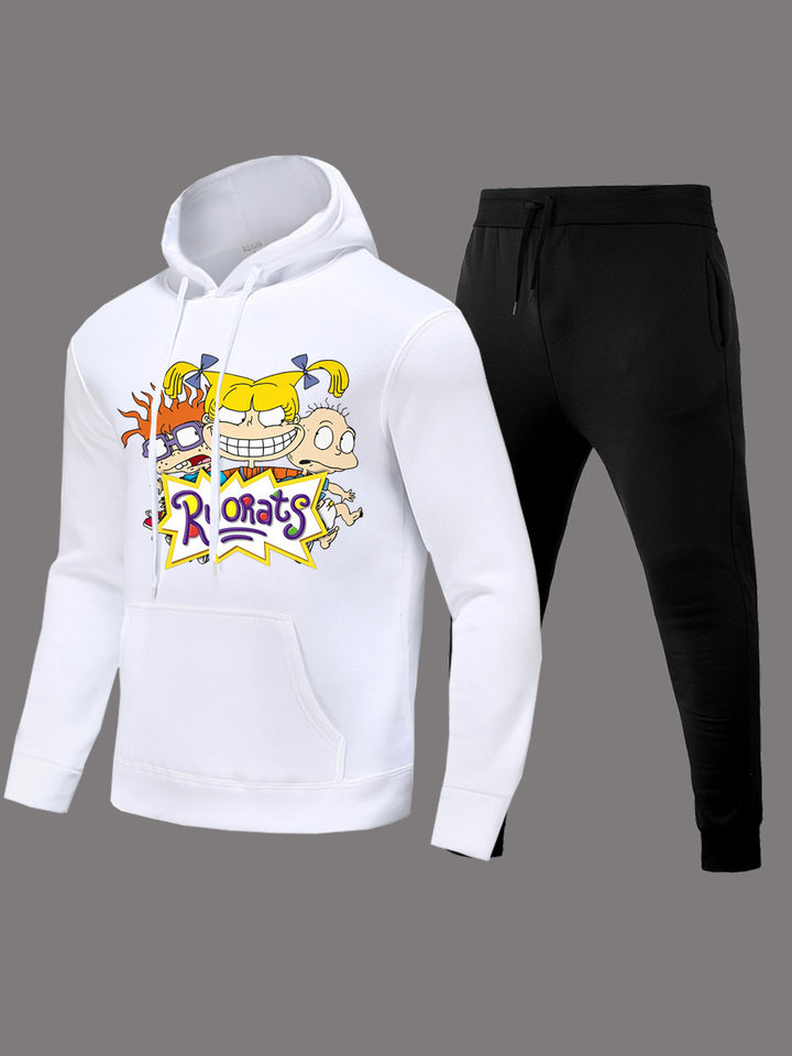 Damen Hoodie und Jogginghose Set mit kreativem Cartoon-Design Drune
