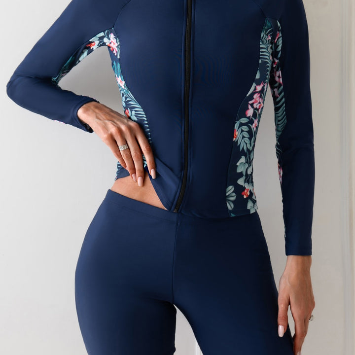 Damen Surfanzug mit langem Arm und floralen Akzenten Drune