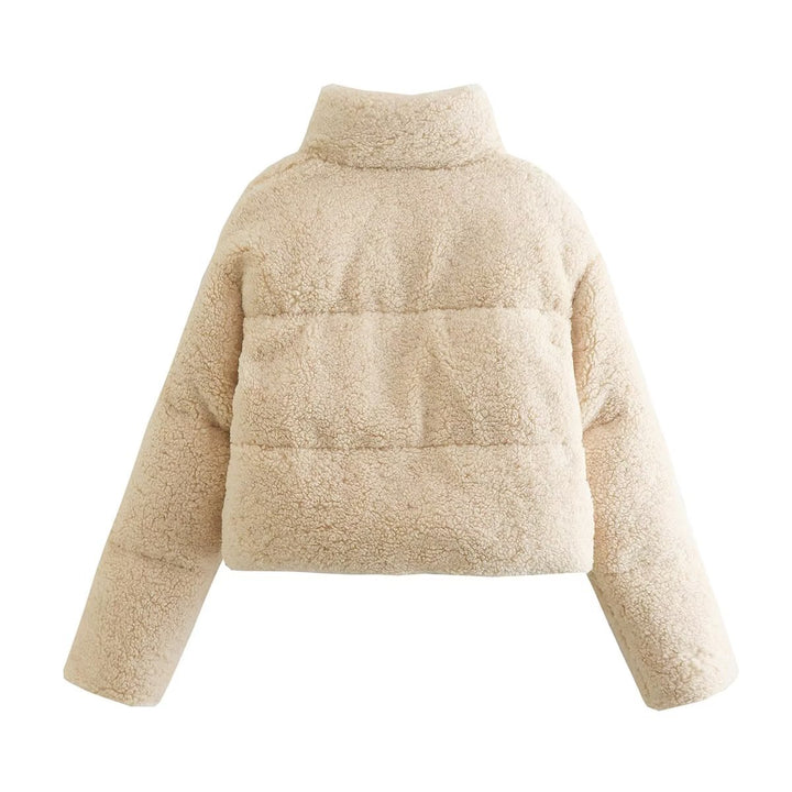 Damen Kuschelige Kurzjacke aus Fleece mit hohem Kragen Drune