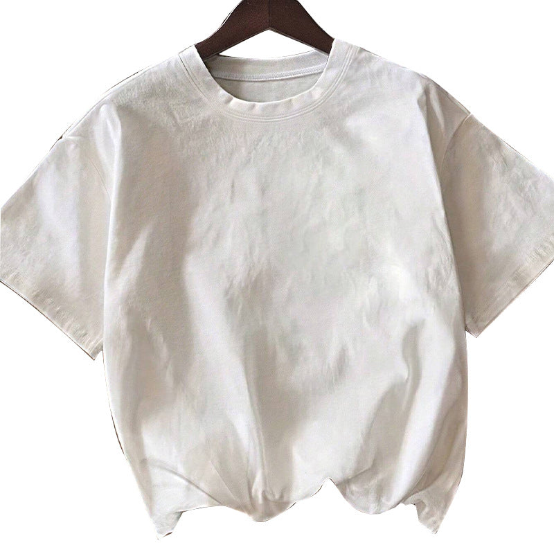 Damen lässiges Oversized T-Shirt aus hochwertiger Baumwolle mit Rundhalsausschnitt Drune
