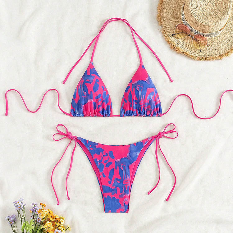 Damen Triangel-Bikini-Set mit elegantem Schnürdetail Drune