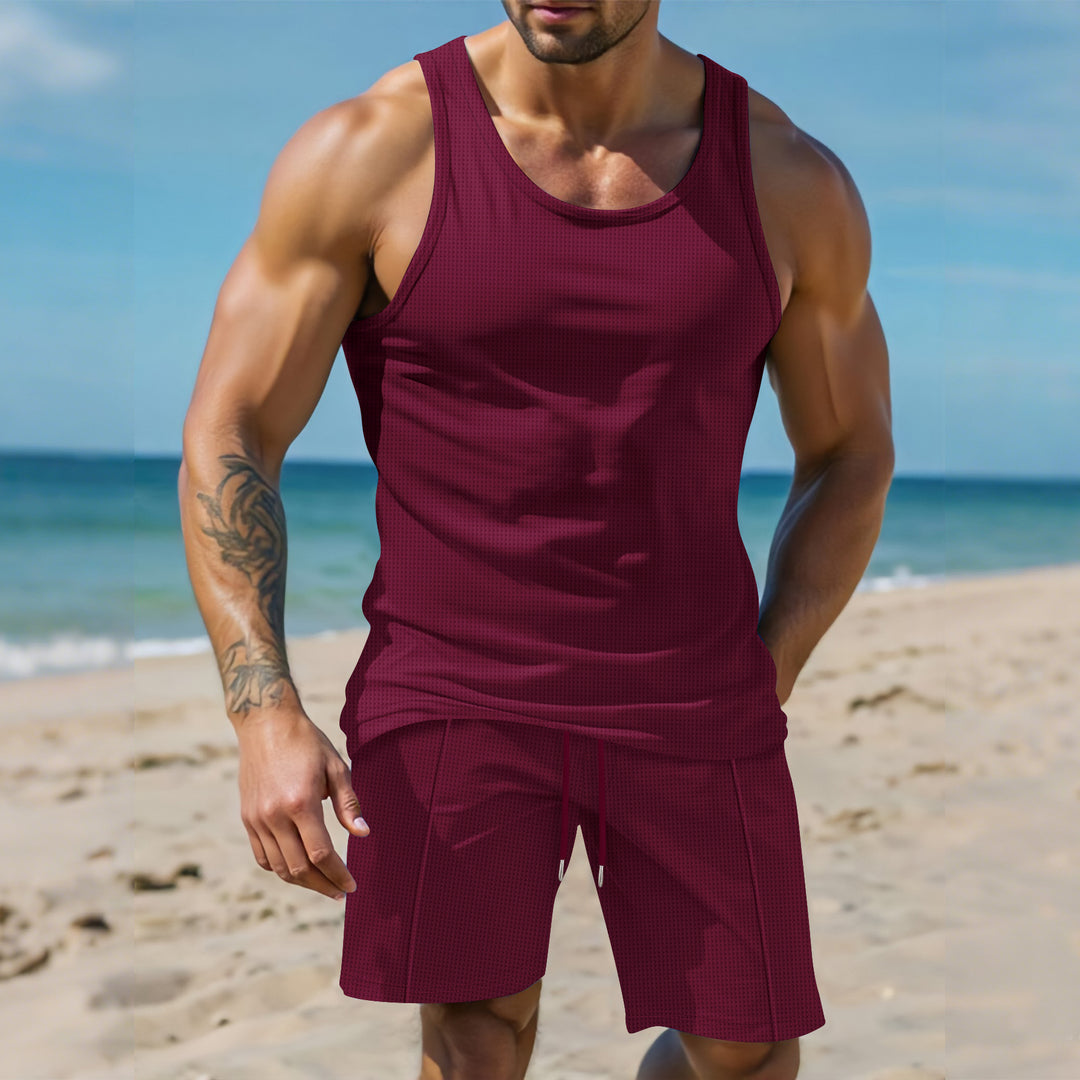 Herren Sportliches Freizeitshirt und Shorts Set Drune