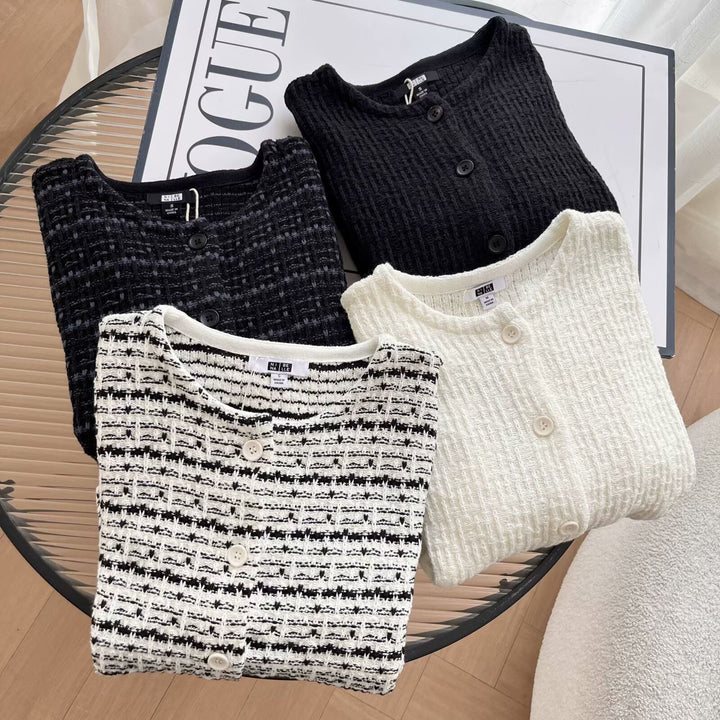 Damen Hübscher Strickcardigan mit strukturiertem Muster Drune