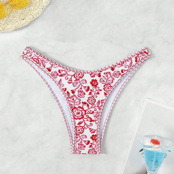 Damen Leopardenmuster Bikini-Set mit verstellbaren Trägern Drune