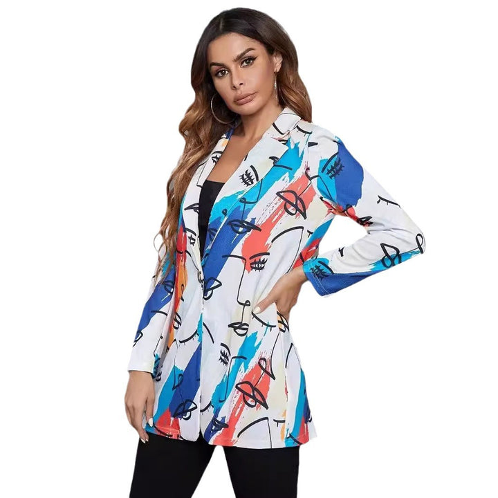 Damen Blazer mit künstlerischem Print und modernem Schnitt Drune