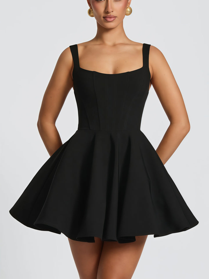 Damen Cocktailkleid mit oversized Schleifen-Design und fließendem Rock Drune