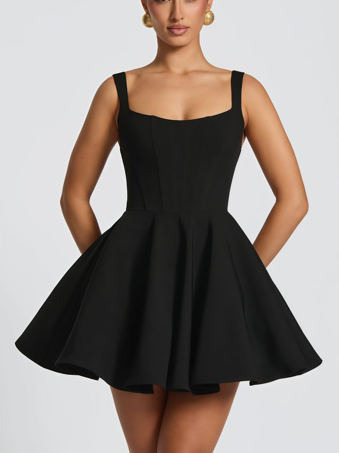 Damen Cocktailkleid mit oversized Schleifen-Design und fließendem Rock Drune