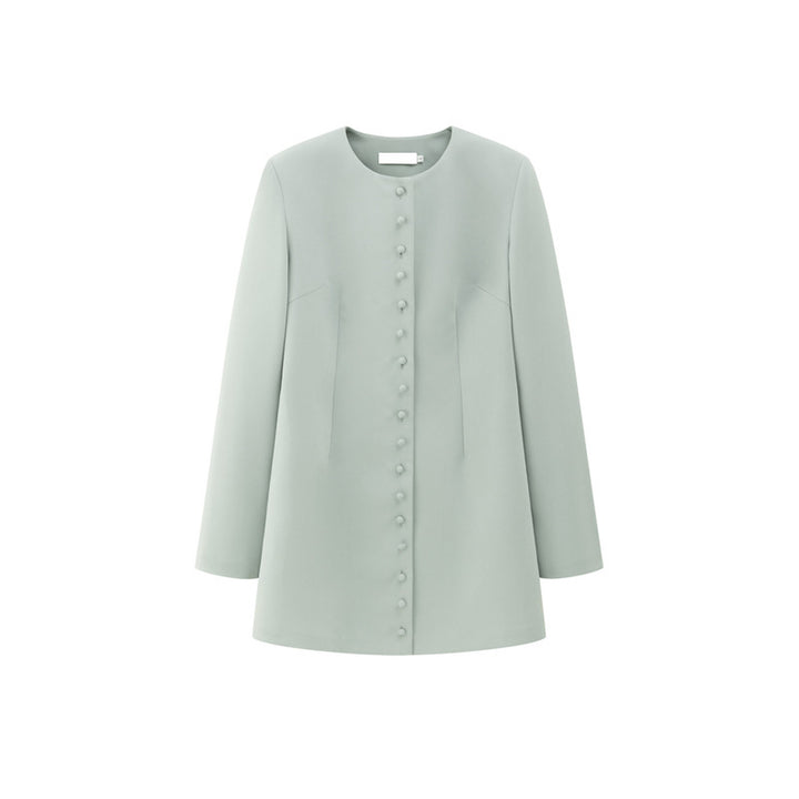 Damen eleganter Blazer mit Knopfleiste und minimalistischer Silhouette Drune