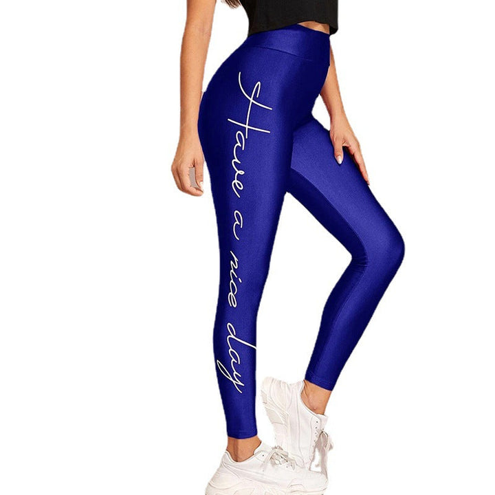 Damen Sportleggings mit inspirierendem Schriftzug und hohem Bund Drune