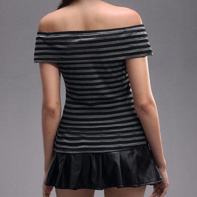 Damen Off-Shoulder Top mit glamourösen Strassdetails Drune