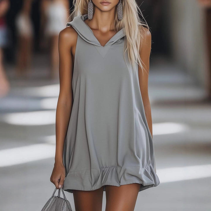Damen Kapuzenkleid Drune