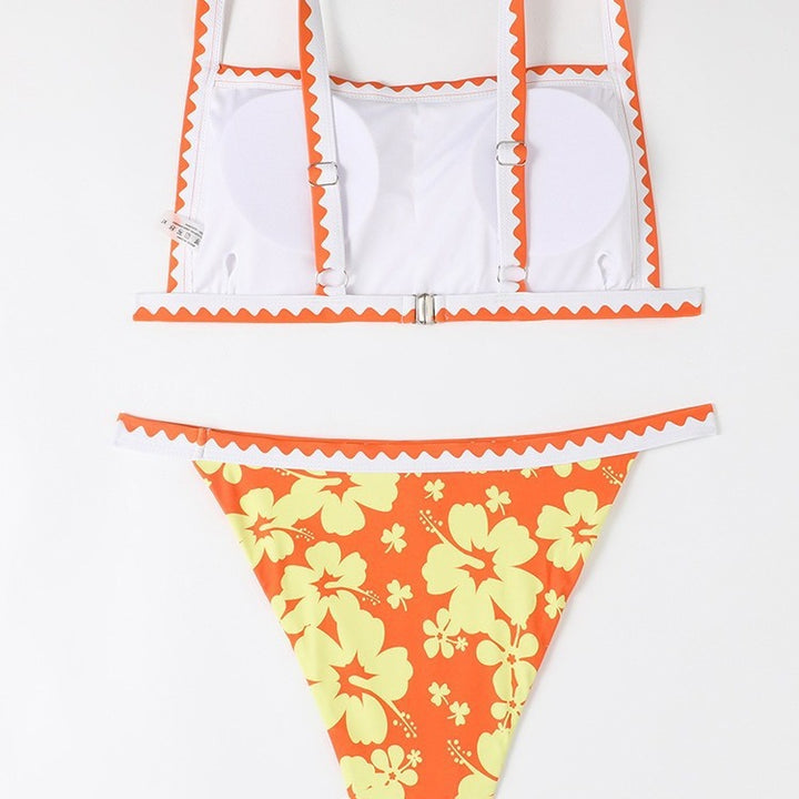 Damen Bikini-Set mit floralem Design und trendy Trägerdetails Drune