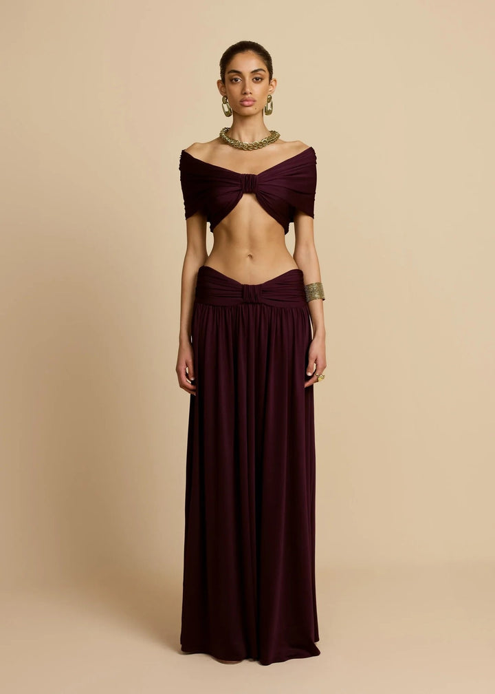 Damen Elegantes Maxikleid mit innovativem Knotted-Design Drune