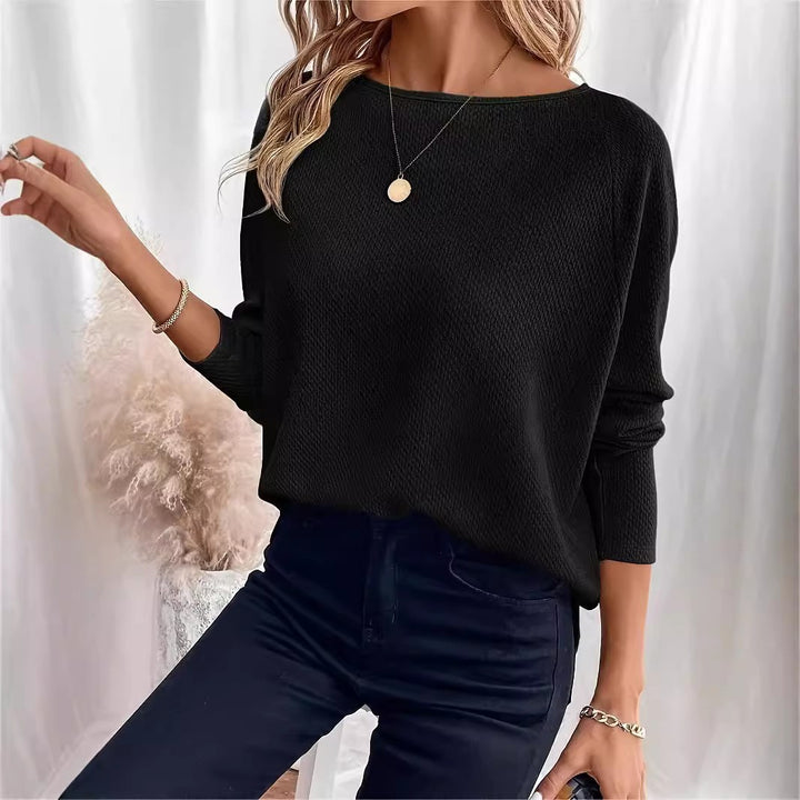 Damen Elegantes locker geschnittenes Pulloveroberteil Drune