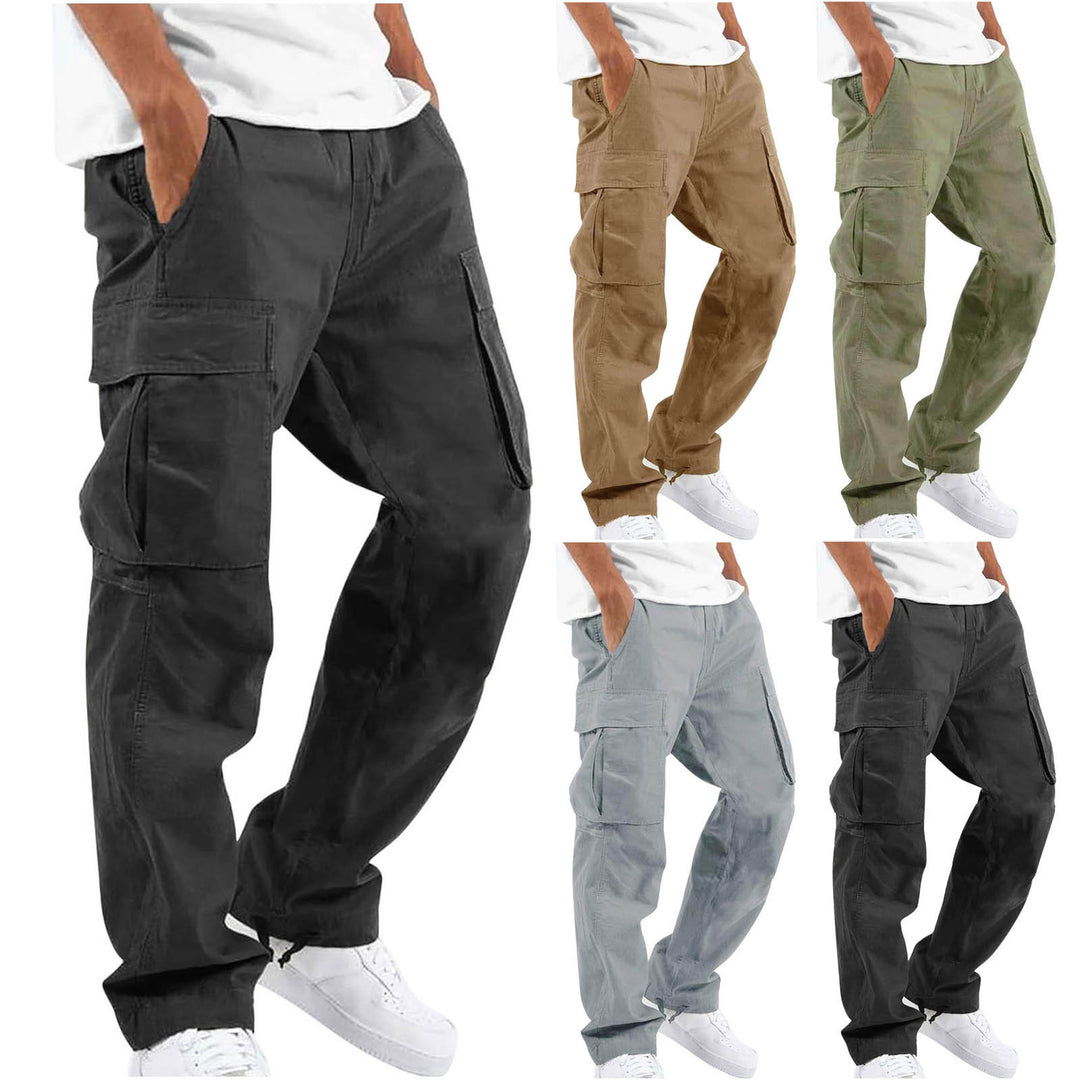 Herren nan lässige Baumwoll Cargo-Hose mit Multi-Taschen und verstellbarem Saum Drune
