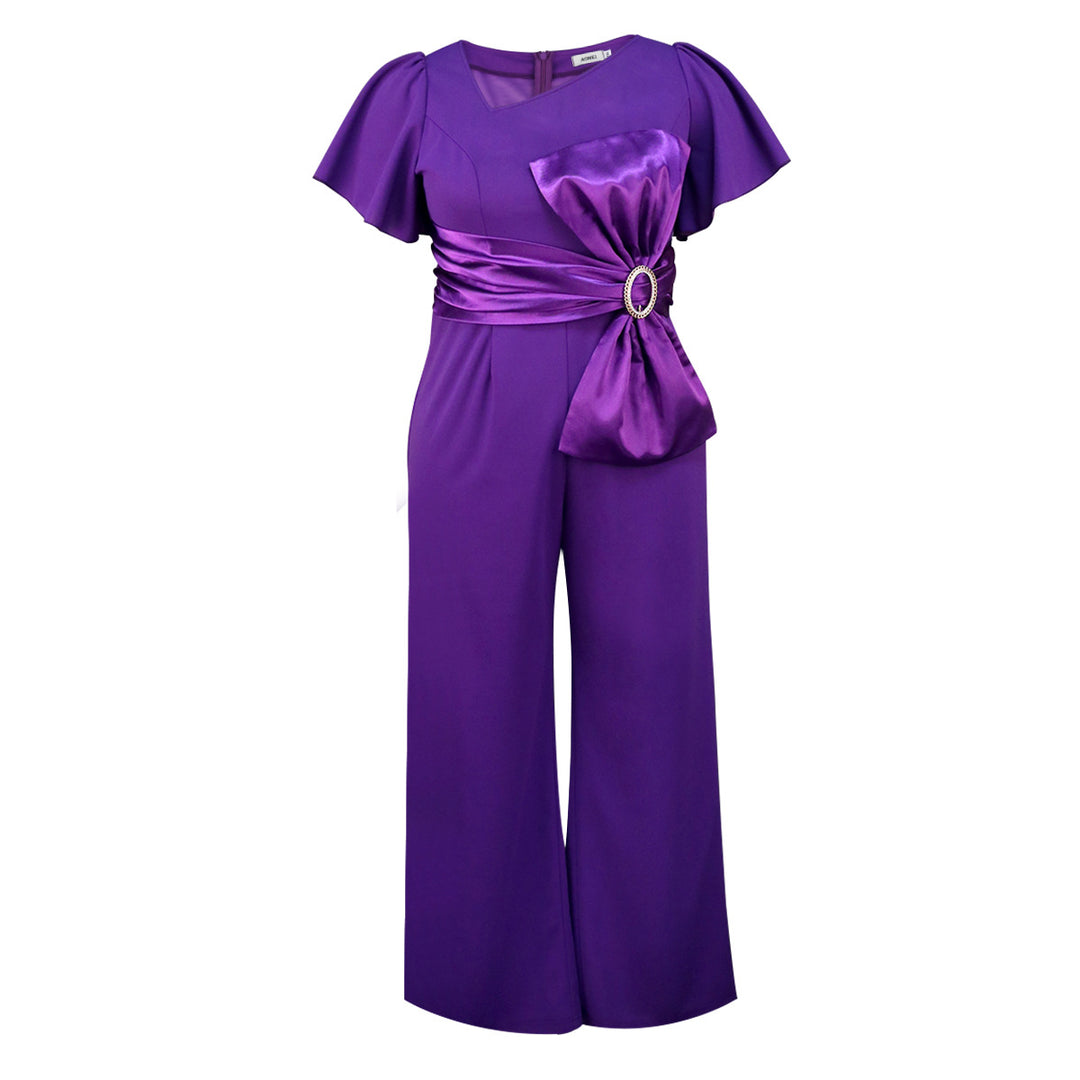 Damen eleganter Jumpsuit mit dekorativer Schleifenapplikation Drune