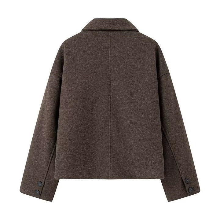 Damen modische Façon-Jacke mit Umlegekragen Drune
