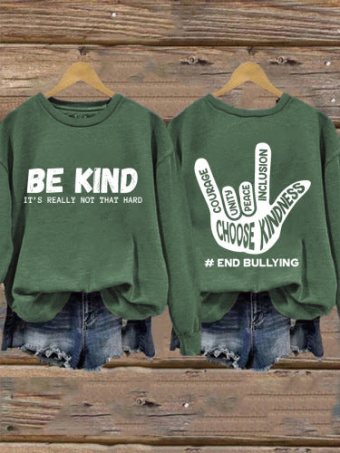 Damen Sweatshirt mit positiver Botschaft und kreativem Handdesign Drune